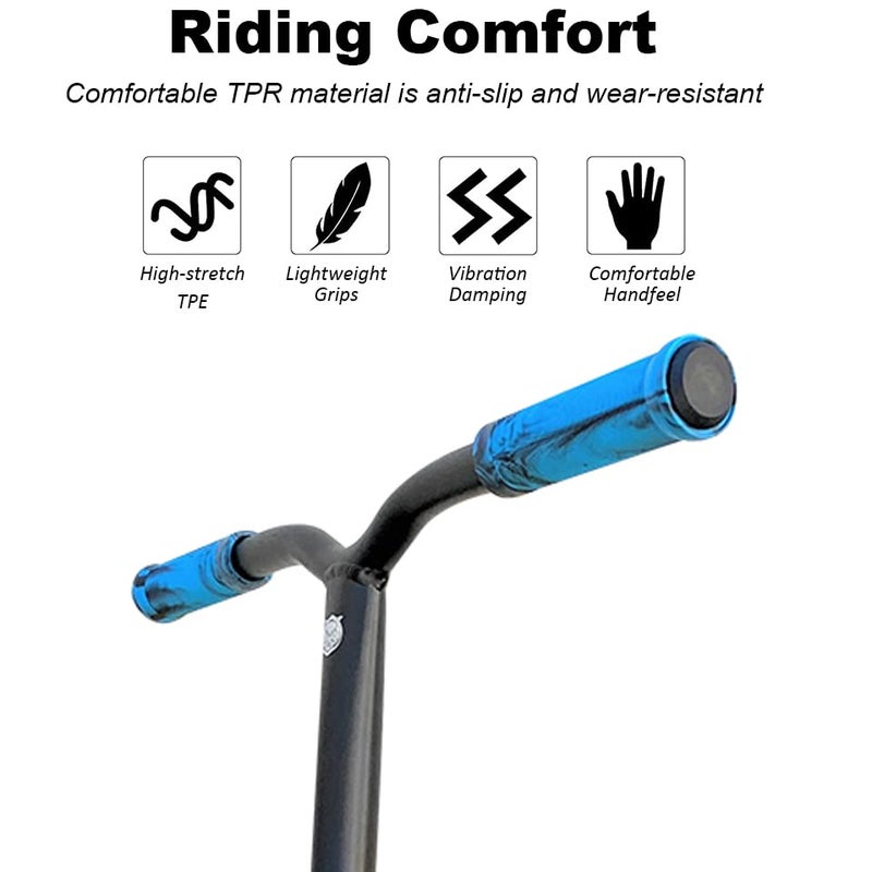 Kutrick Scooter Grips - Mixed Color Bike Bicycle MTB Scooter Handlebar Grips | 145mm Soft Handle Grips for Pro Stunt Kick Scooter, BMX Bikes,Mountain Bike - Image 5